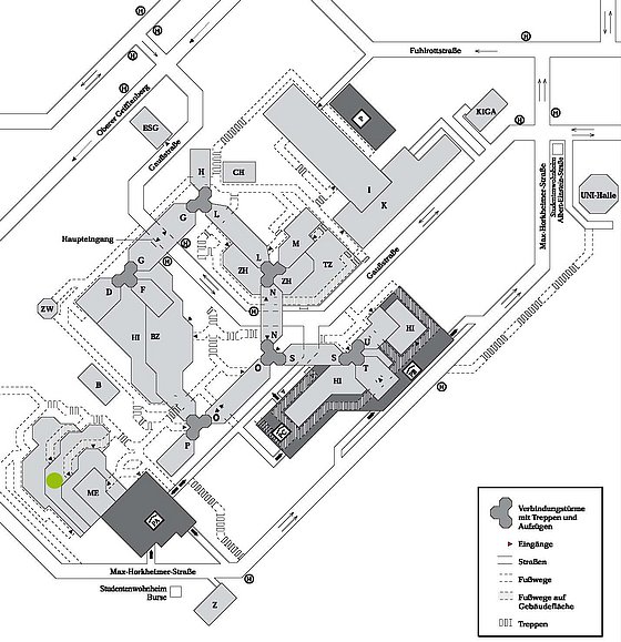 Das Bild zeigt den Lageplan des AStA-Shops.