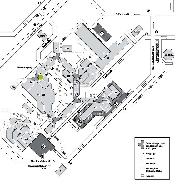 Foto: BUW Das Bild zeigt den Lageplan der Cafeteria Bibliothek.